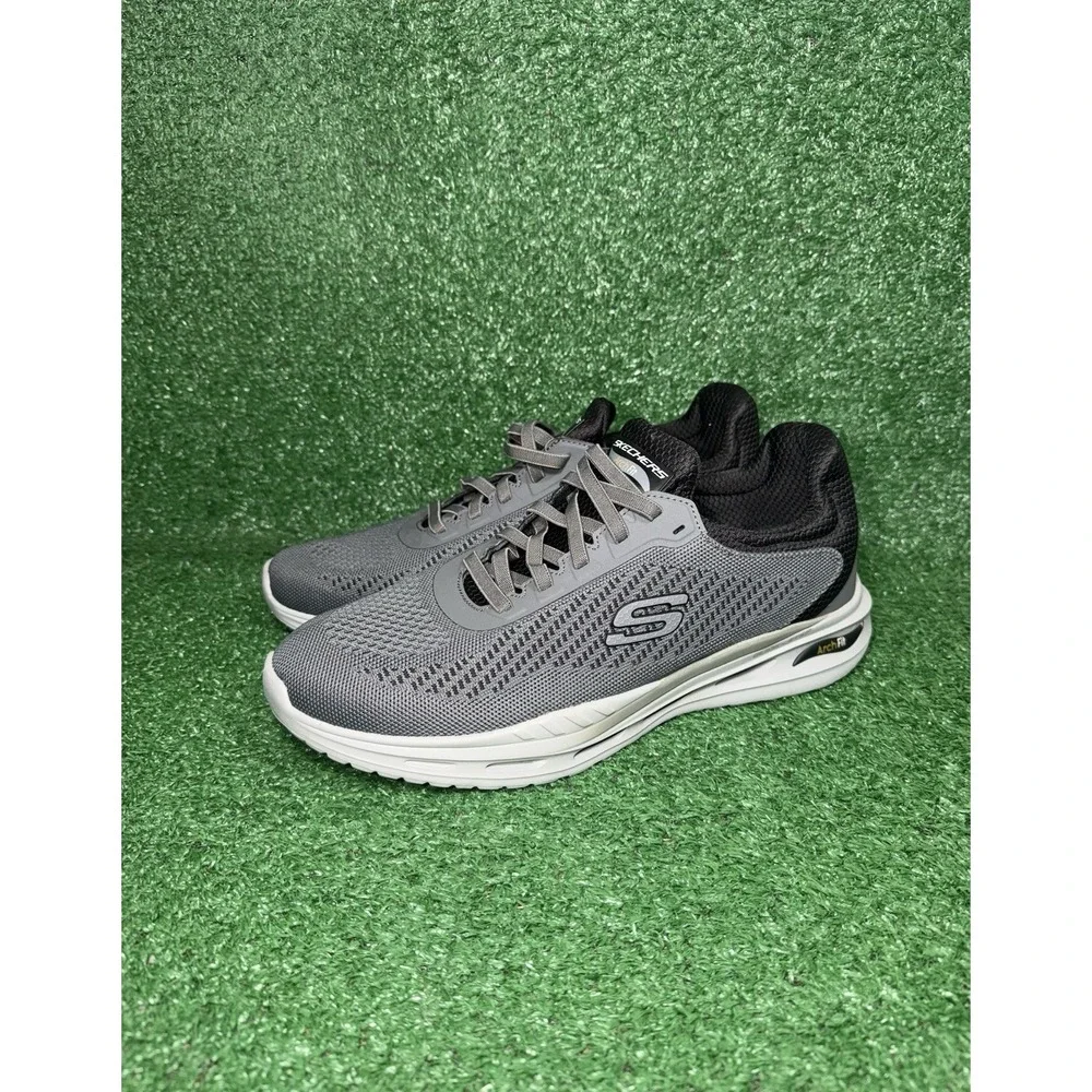 Skechers Arch Fit Orvan Mens Size 13 Grey Black Running Shoes Comfort Sneakers